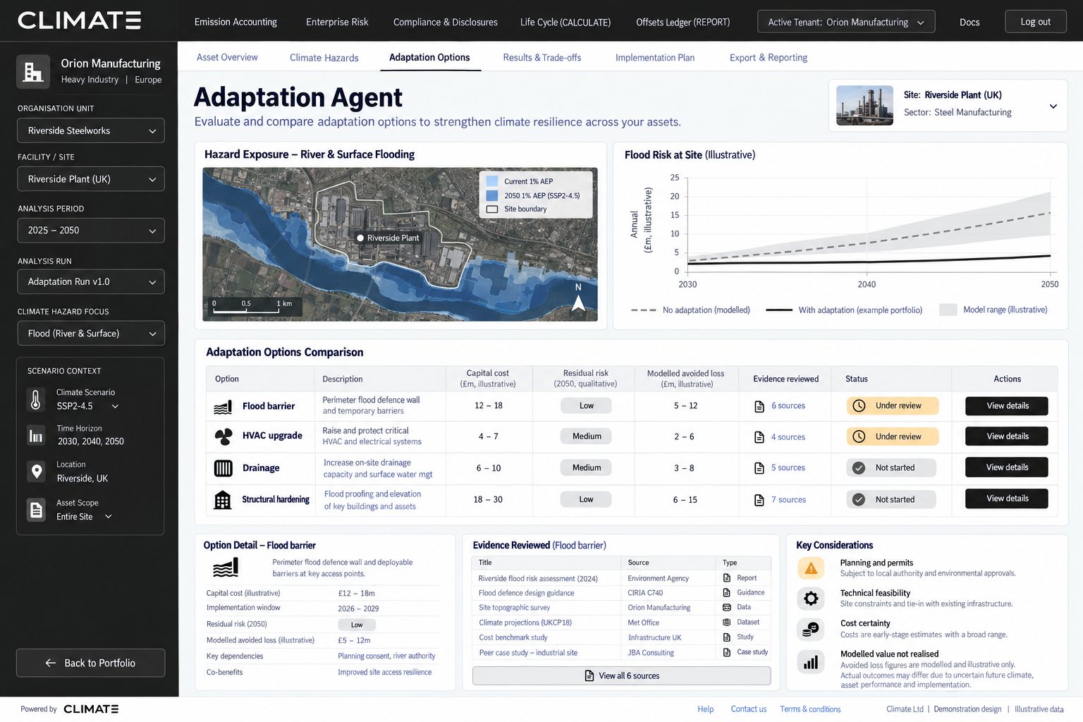 Adaptation screen